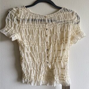Commense Ivory Smocked Blouse